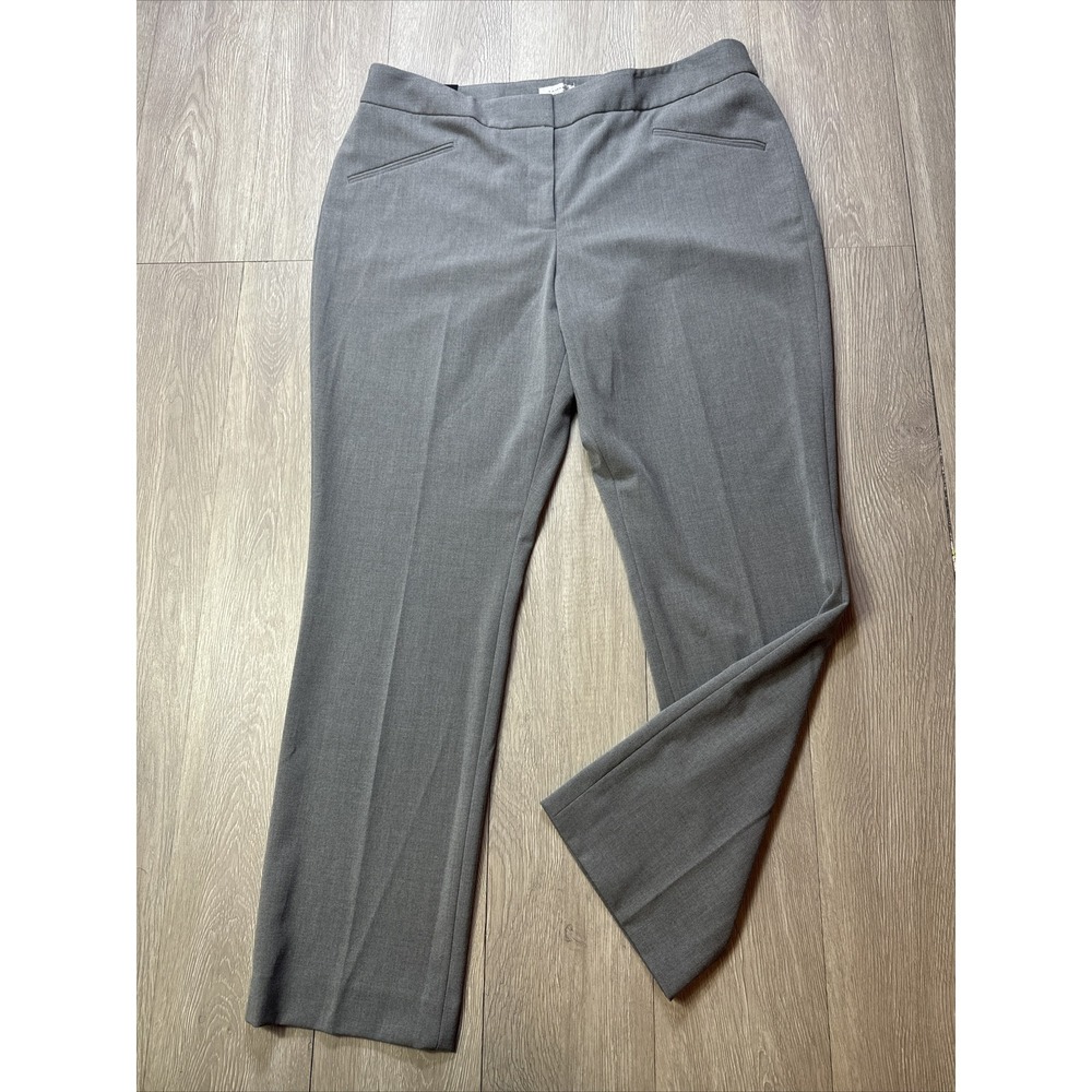 Tahari Arthur Levine Pants‎ Sz 16 Slim Leg Tapered Gray Color Office Career Work